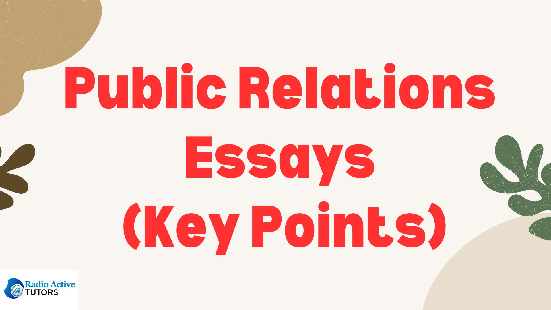 Public Relations Essays (Key Points)